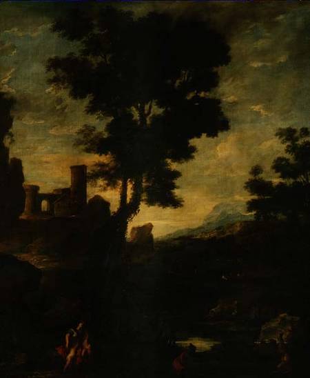 Landscape with Leto and the peasants transformed into frogs van Benito-Manuel de Aguero