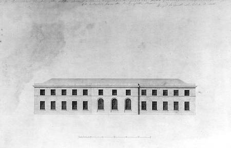 Elevation of the Kitchen Offices of a house, 1815 van Benjamin Dean Wyatt