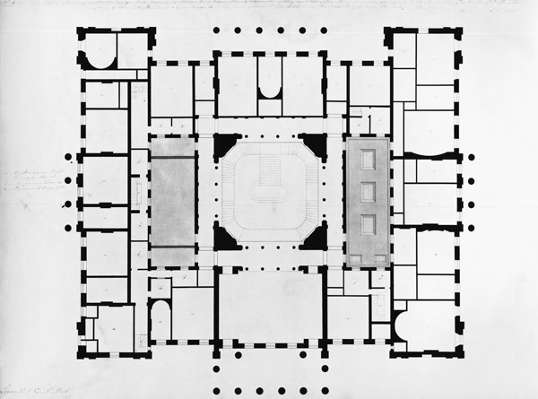 Plan of the Mezzanine floor, 1815 van Benjamin Dean Wyatt
