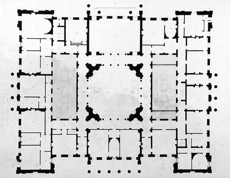 Plan of the Bedchamber floor of a house van Benjamin Dean Wyatt