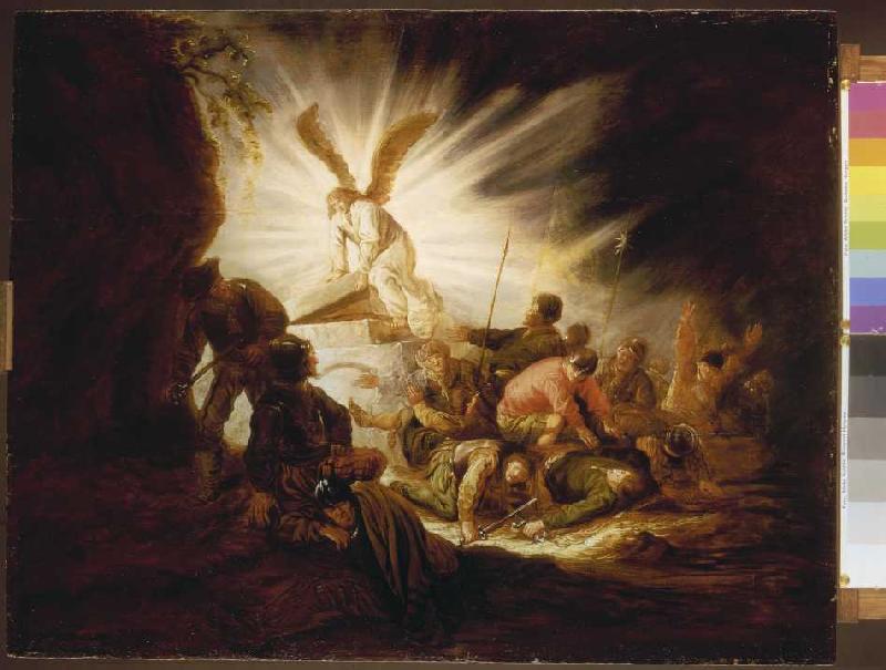 Der Engel öffnet das Grab Jesu van Benjamin Gerritsz Cuyp