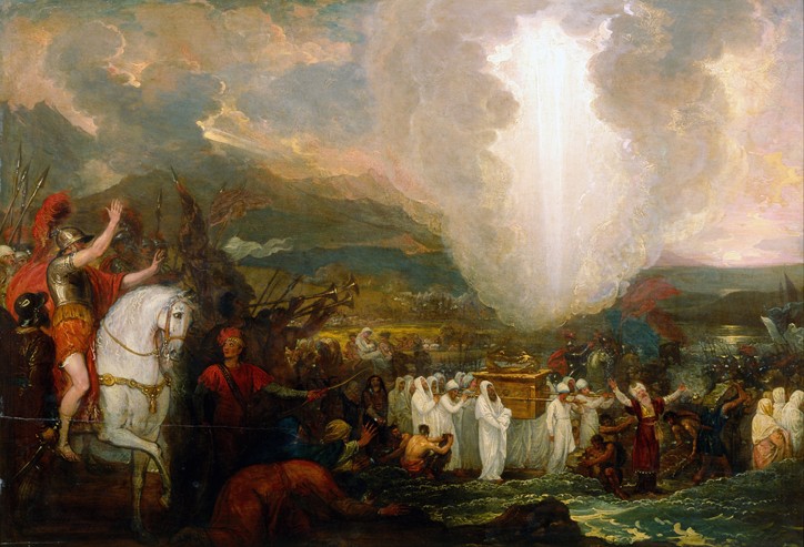 Joshua passing the River Jordan with the Ark of the Covenant van Benjamin West