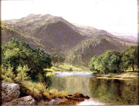 A River in North Wales van Benjamin Williams Leader