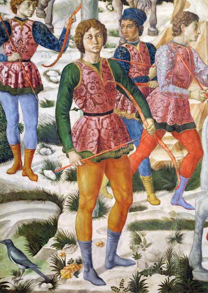 Liveried archers, detail from the Journey of the Magi cycle in the chapel van Benozzo Gozzoli