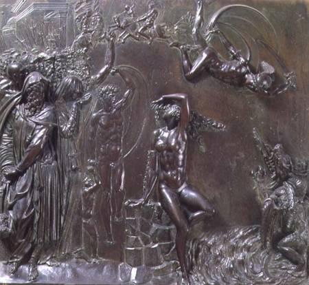 Perseus rescuing Andromeda, relief van Benvenuto  Cellini