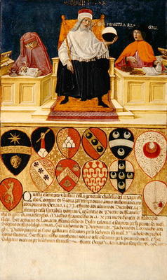 Good government in the public finance office, 1474 (oil on panel) van Benvenuto  di Giovanni