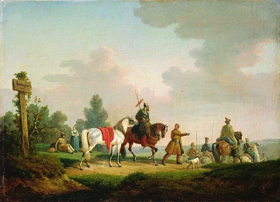 The Partisans in 1812 van Bernard Edouard Swebach