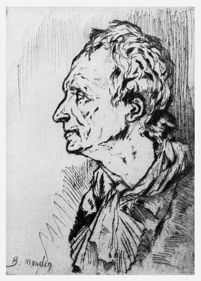 Portrait of Diderot, illustration for Rameaus Nephew, by Denis Diderot van Bernard Naudin