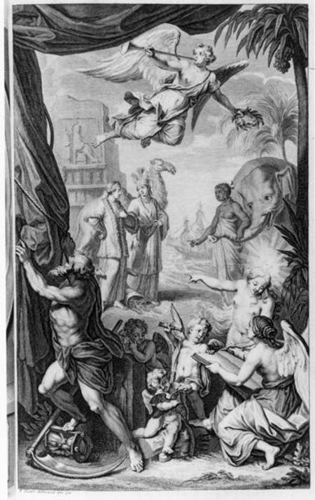 Frontispiece to 'Voyages...par le Muscovie, en Perse, et aux Indes Orientales' by Cornelis de Bruijn van Bernard Picart