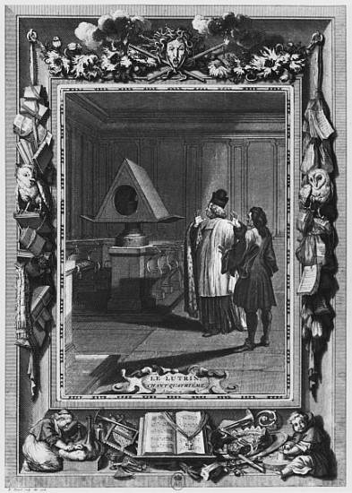 Illustration from ''Le Lutrin'' Nicolas Boileau, known as Boileau-Despreaux, 4th canto, published in van Bernard Picart
