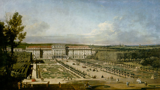 Das kaiserliche Lustschloß Schönbrunn, Gartenseite van Bernardo Bellotto