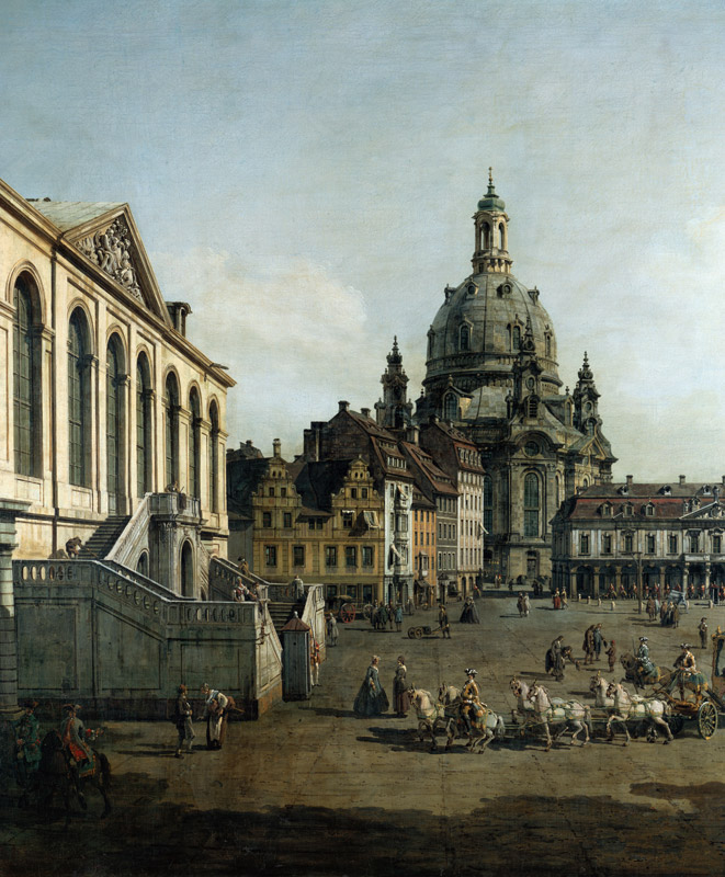 Der Neumarkt in Dresden vom Jüdenhofe aus (Ausschnitt) van Bernardo Bellotto