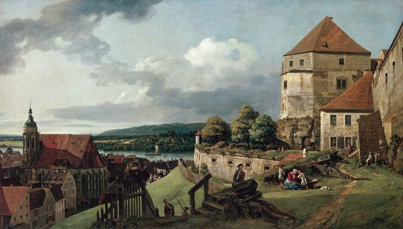 Pirna von der Festung Sonnenstein aus gesehen Zwischen van Bernardo Bellotto