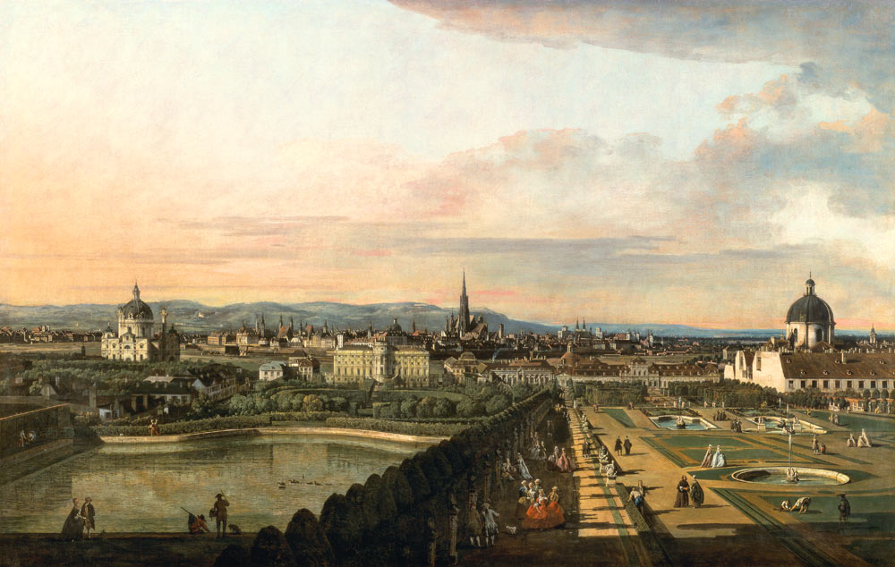 View of Vienna from Belvedere van Bernardo Bellotto