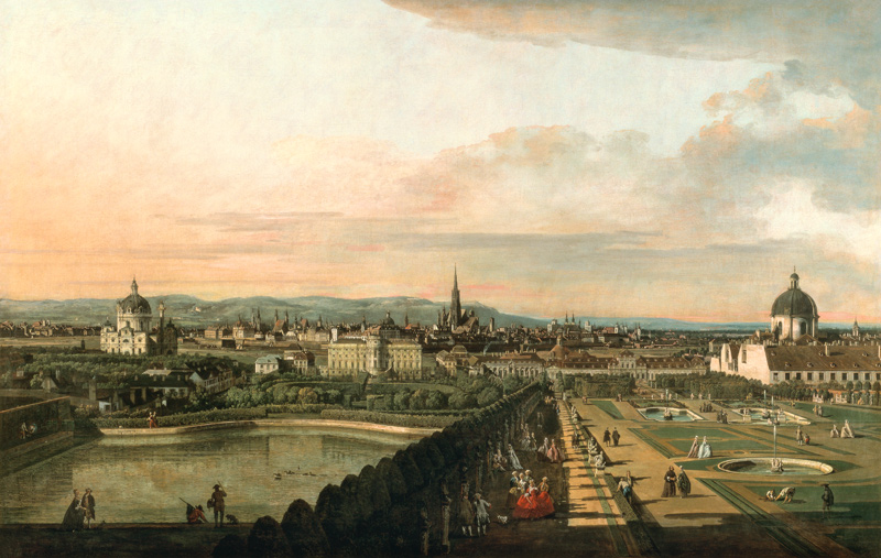 Wien vom Belvedere aus van Bernardo Bellotto