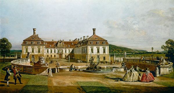 Das kaiserliche Lustschloss Schlosshof, Hofseite van Bernardo Bellotto