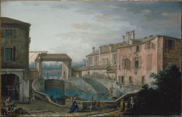 Dolo / Lock of the Brenta / Bellotto van Bernardo Bellotto