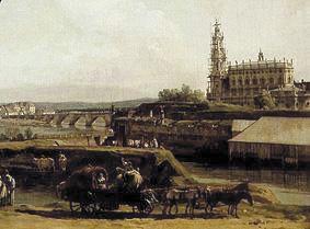 Dresden vom linken Elbufer unterhalb der Festungswerke (Ausschnitt) van Bernardo Bellotto