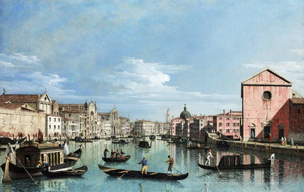 Venice. Upper Reaches of the Grand Canal facing Santa Croce van Bernardo Bellotto