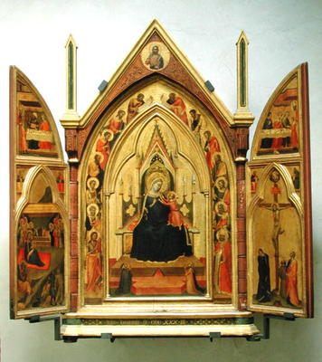 Madonna and Child with Saints (tempera on panel) van Bernardo Daddi