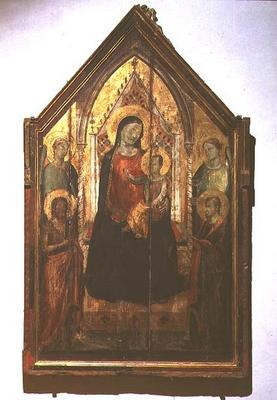 Madonna and Child enthroned with Saints (tempera on panel) van Bernardo Daddi