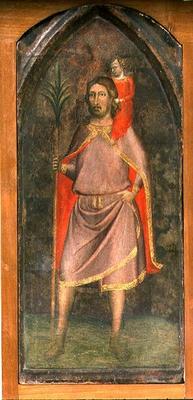 St. Christopher (tempera on panel) van Bernardo Daddi