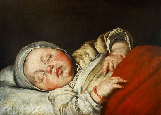 Schlafendes Kind. van Bernardo Il Capuccino Strozzi
