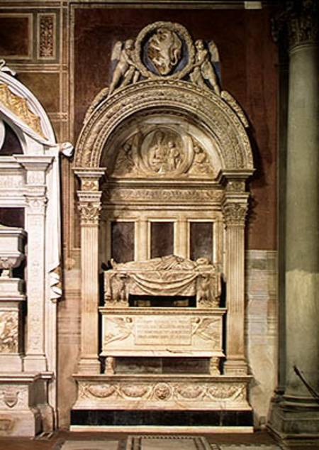 Tomb of Leonardo Bruni (1369-144) van Bernardo Rossellino