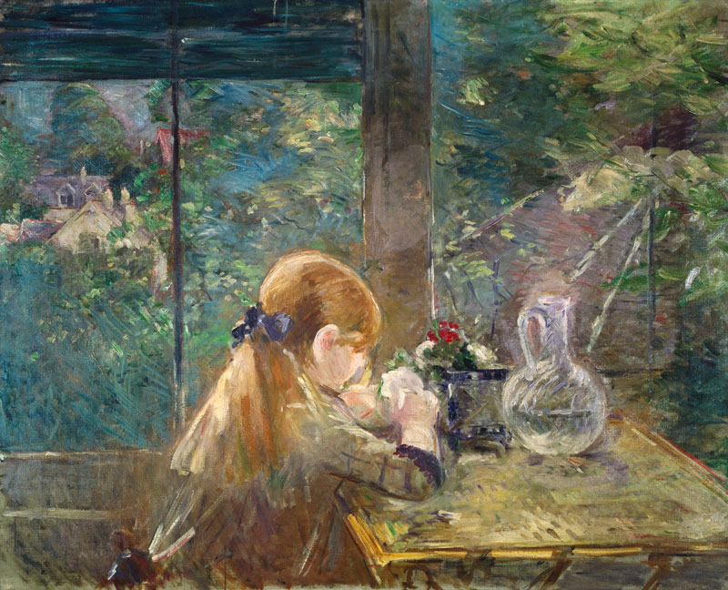 Auf der Veranda. van Berthe Morisot