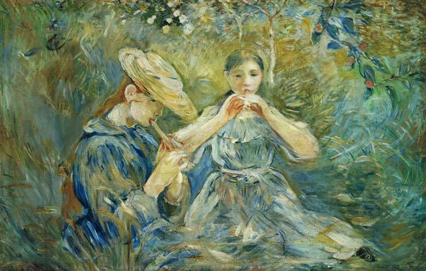 Das Flötenkonzert im Garten van Berthe Morisot