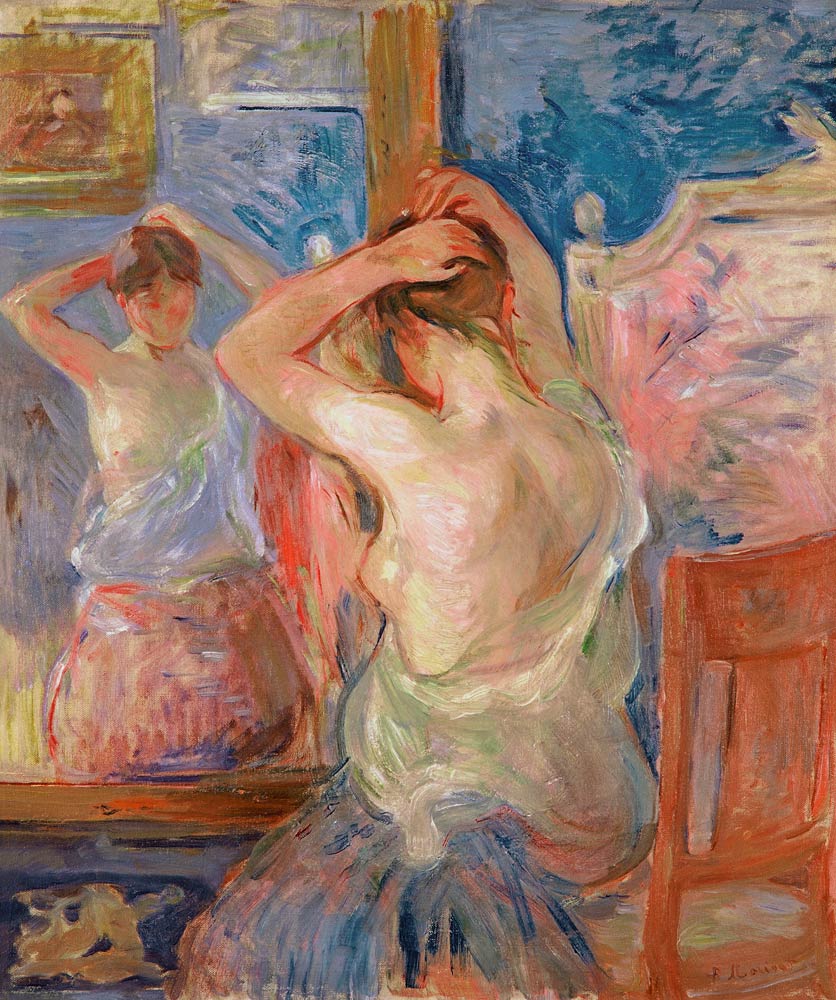 Devant la psyché van Berthe Morisot