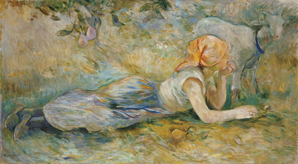 Shepherdess Resting van Berthe Morisot