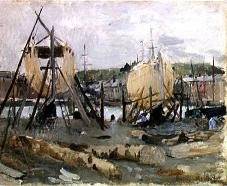 Boat building van Berthe Morisot