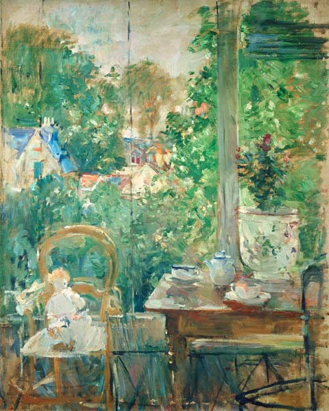 Das Püppchen auf der Veranda. van Berthe Morisot