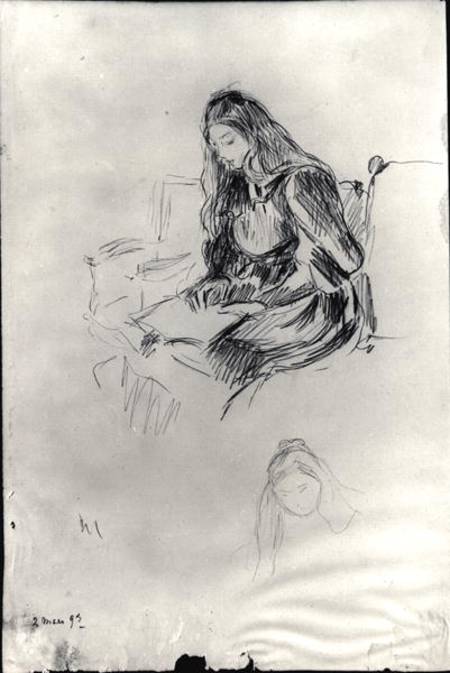 Julie Manet (1878-1966) reading van Berthe Morisot