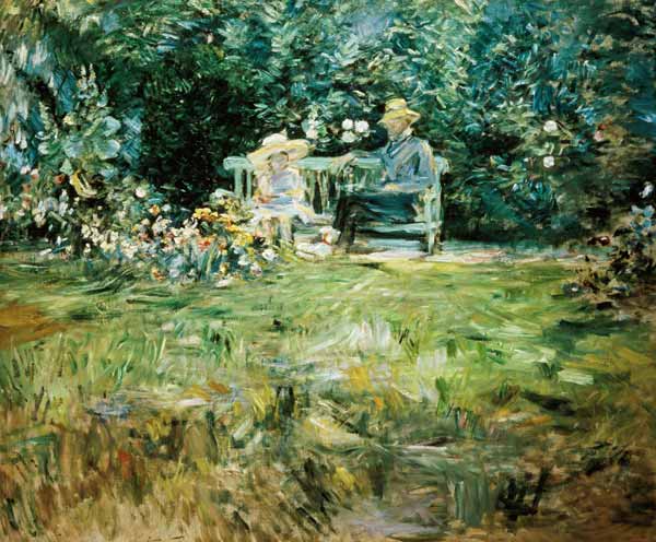 The Lesson in the Garden van Berthe Morisot
