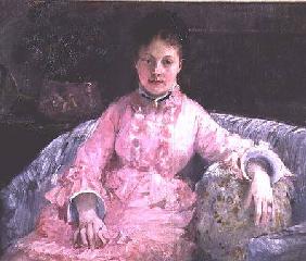 Portrait of a Woman in a pink dress