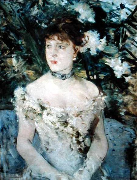Young girl in a ball gown van Berthe Morisot