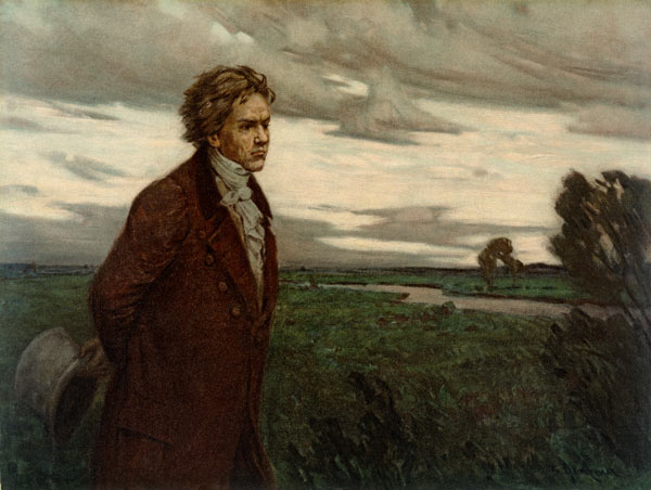 Beethoven on a Walk , Oil Print van Berthold Genzmer