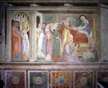 The Nativity, from the Life of the Virgin cycle in an apse chapel van Bicci  di Lorenzo