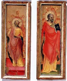 Two Holy Apostles (tempera on panel)