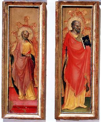 Two Holy Apostles (tempera on panel) van Bicci  di Lorenzo