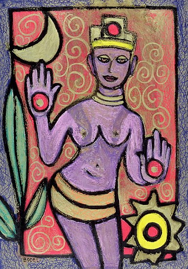 Goddess, 2002 (oil, pastel & Indian ink on paper)  van Bodel  Rikys