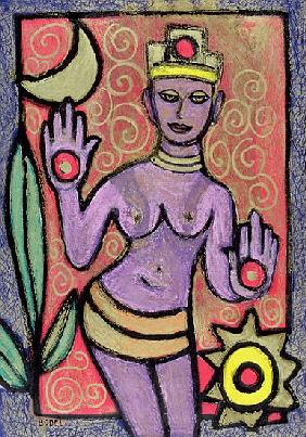 Goddess, 2002 (oil, pastel & Indian ink on paper) 