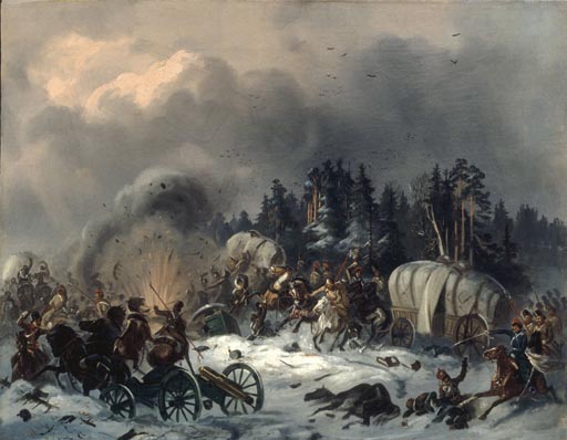 Szene dem russisch-franzoesischen Krieg 1812 van Bogdan Pawlowitsch Willewalde