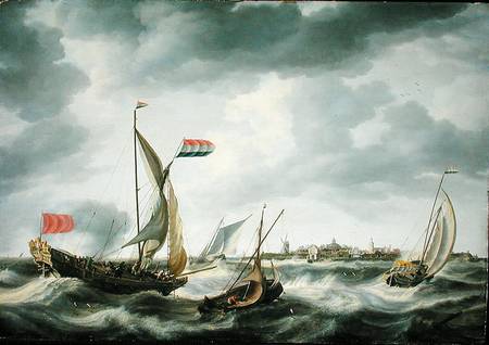Ships at Sea van Bonaventura Peeters