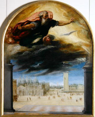 The Eternal Father and Saint Mark's Square, c.1543 (oil on canvas) van Bonifacio  Veronese