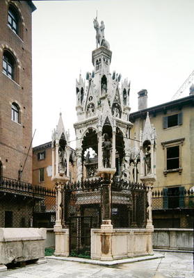 Funerary monument of Cansignorio Della Scala (1340-75) (photo) van Bonino da Campione