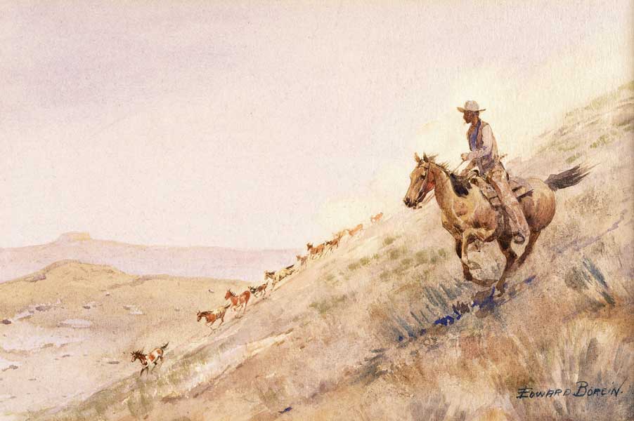 Rounding Up Horses van Edward Borein