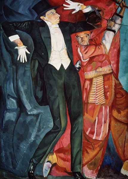 Portrait of the stage producer Vsevolod Meyerhold (1874-1940) van Boris Dimitrijew. Grigorjew